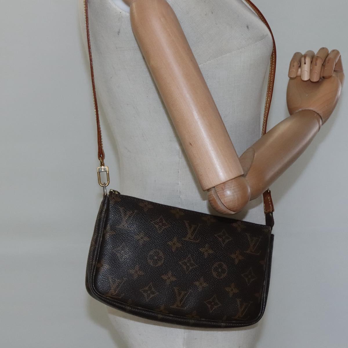 Louis Vuitton Pochette Accessoire Brown Canvas Clutch Bag (Pre-Owned)