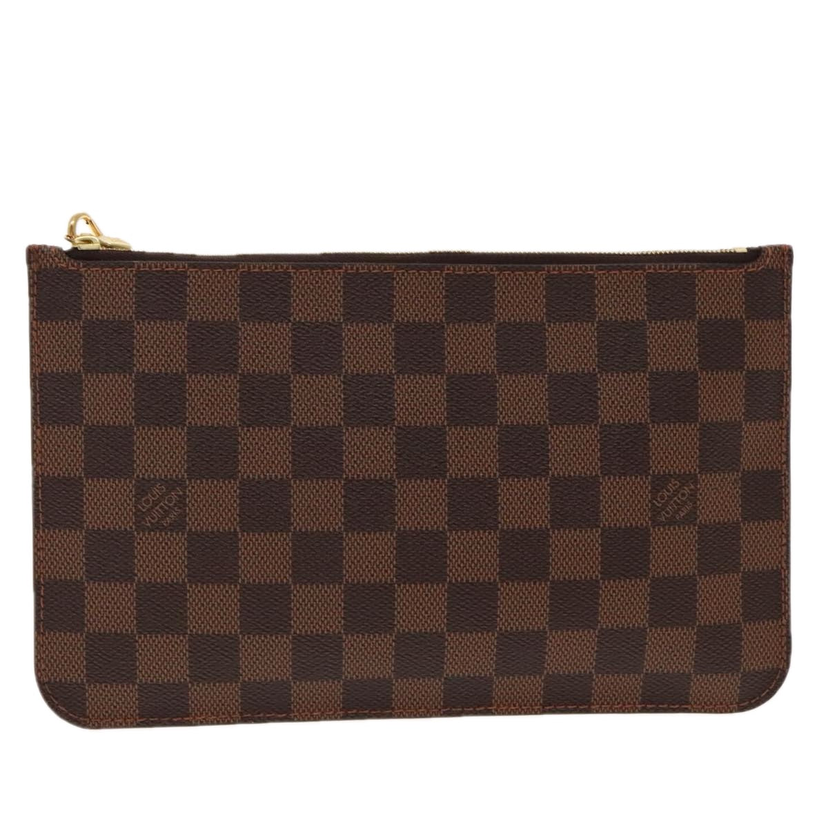 Louis Vuitton Neverfull Pouch Brown Canvas Clutch Bag (Pre-Owned)