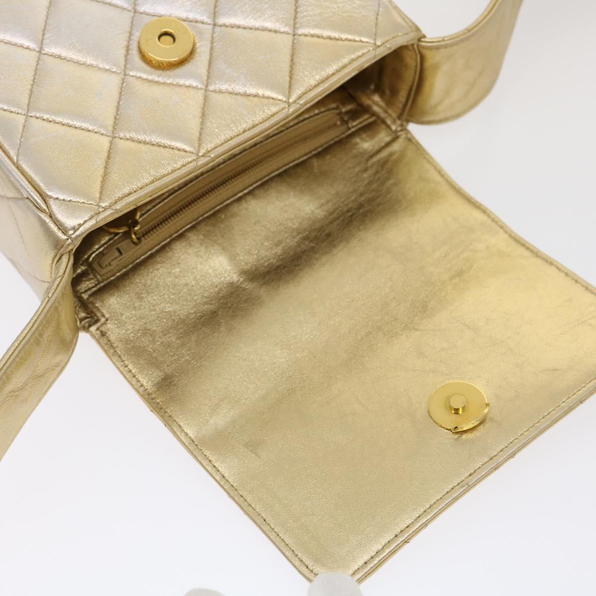 Chanel Gold Leather Travel Bag (Pre-Owned)