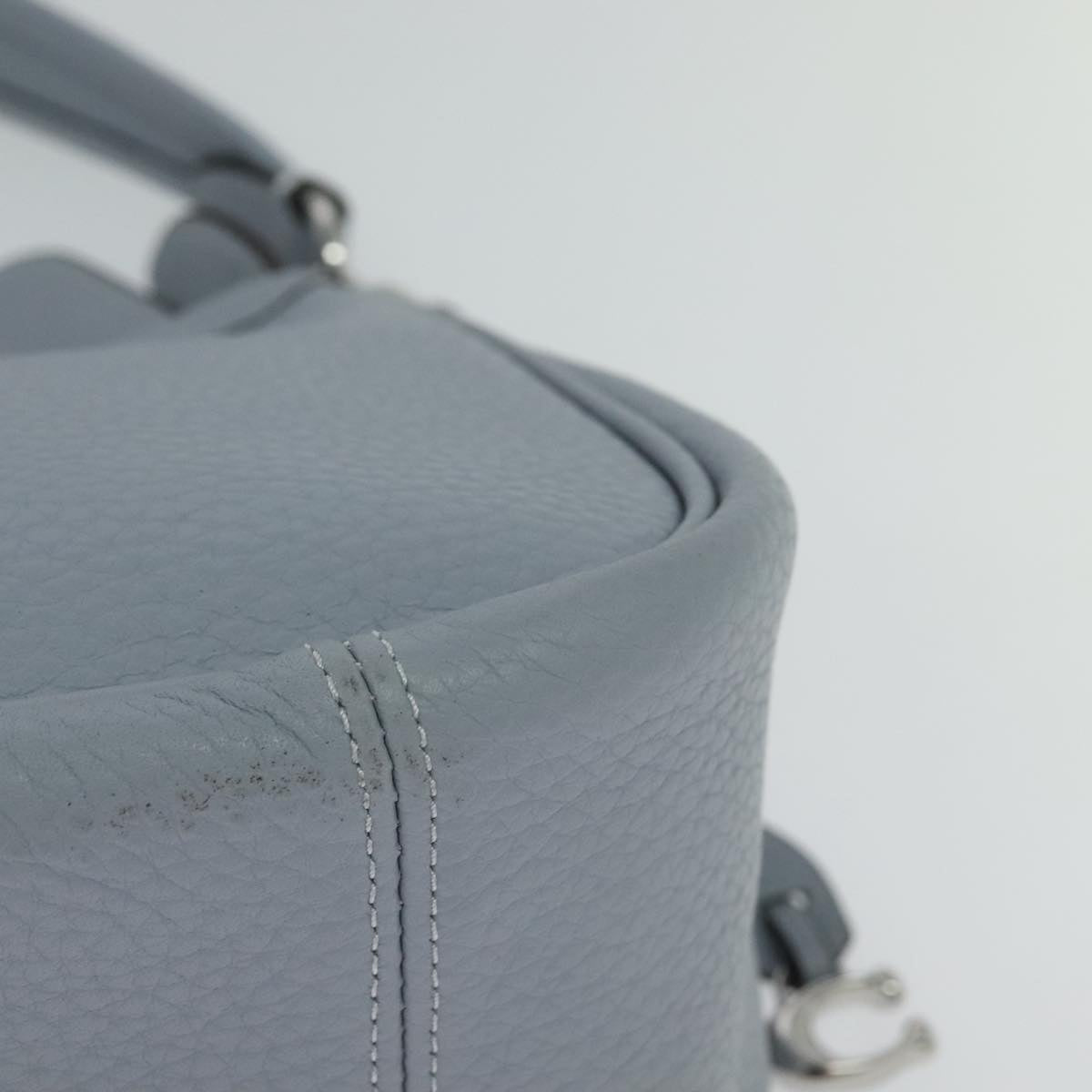 Coach Pebbled Blue Leather Shoulder Bag (Pre-Owned)