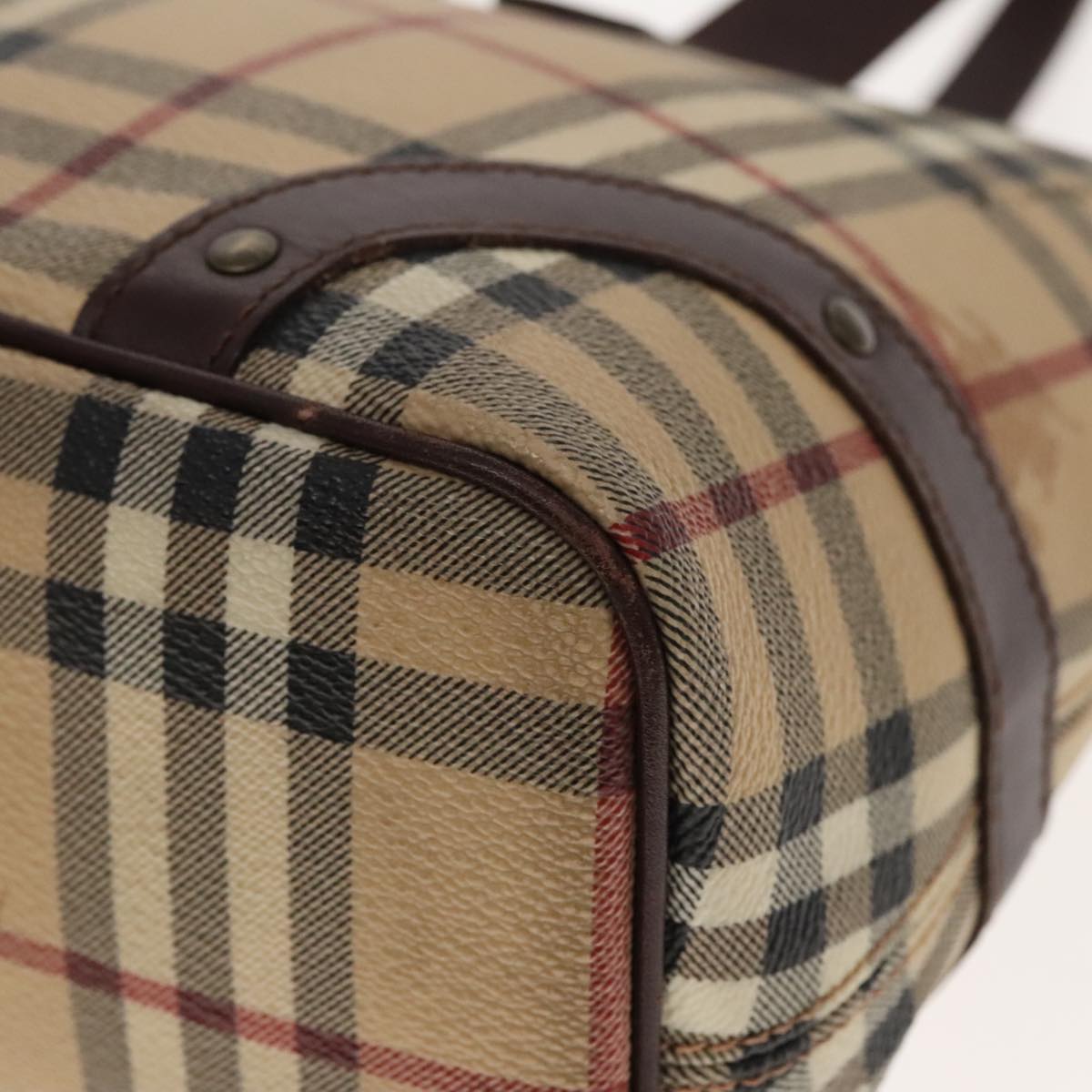 Burberry Nova Check Beige Canvas Tote Bag (Pre-Owned)