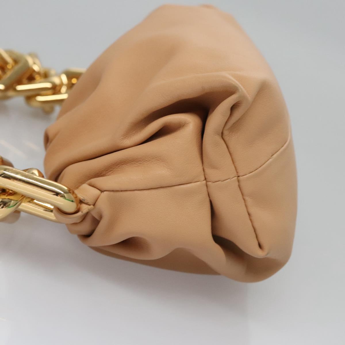 Bottega Veneta Chain Pouch Beige Leather Shoulder Bag (Pre-Owned)