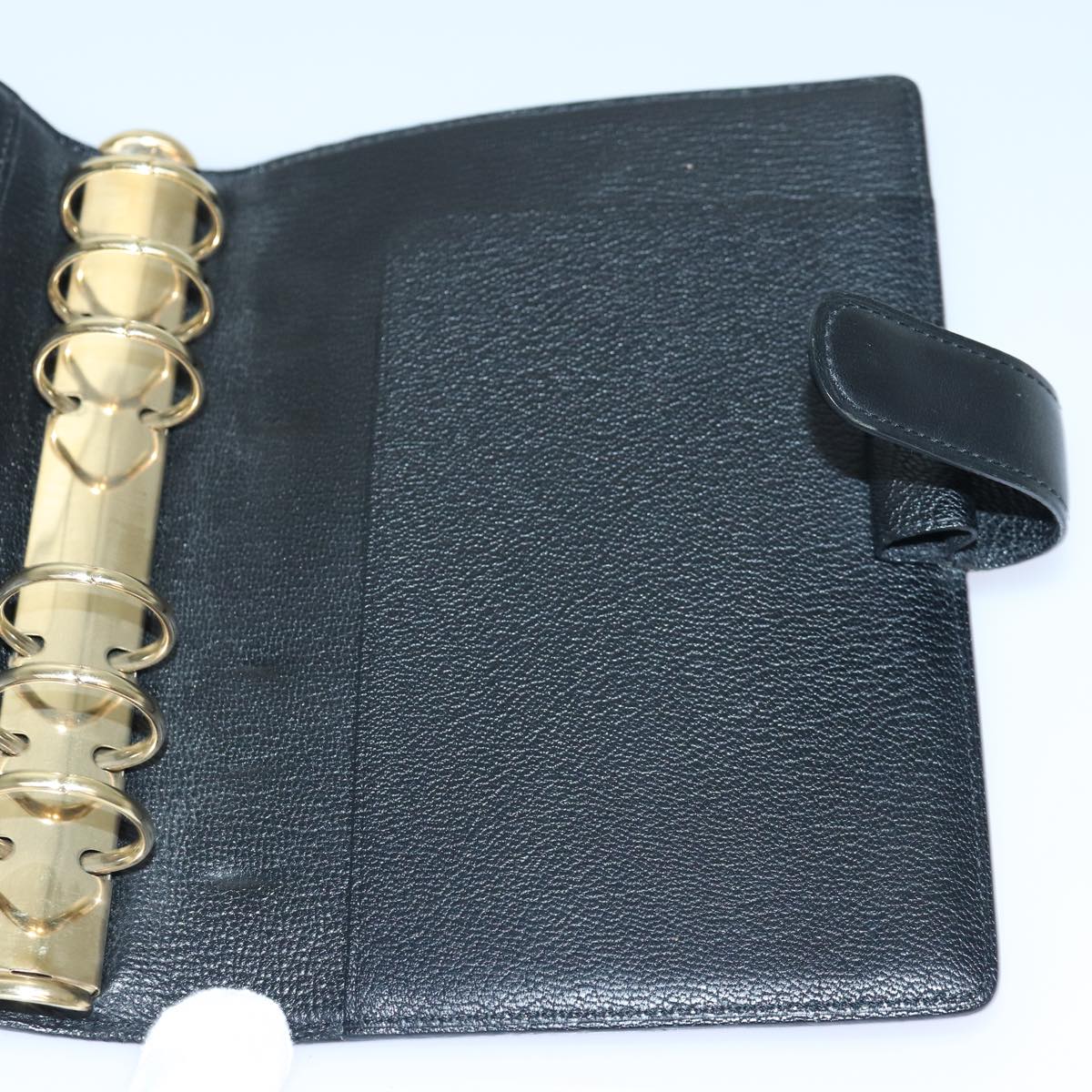 Louis Vuitton Agenda Mm Black Leather Wallet (Pre-Owned)