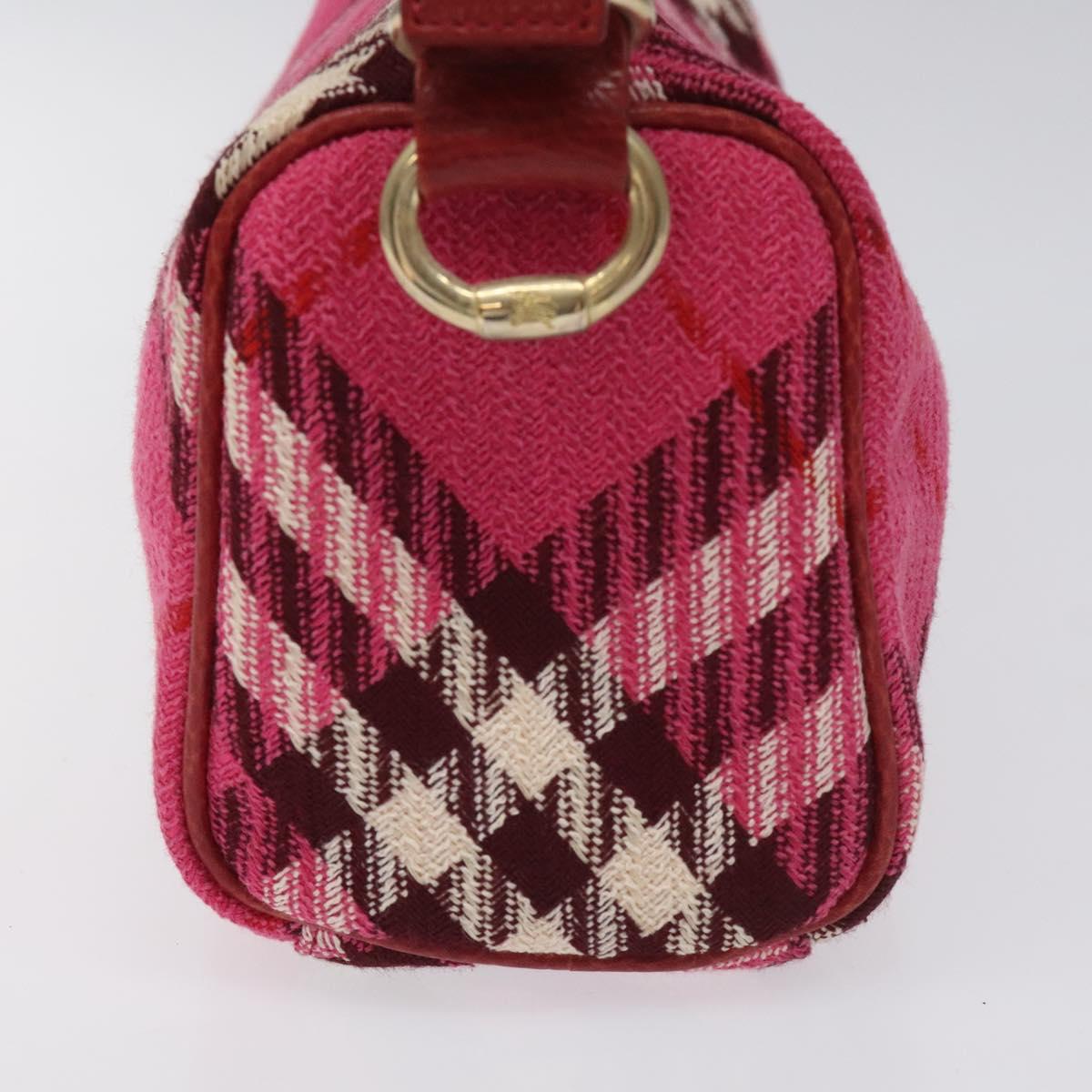 Burberry Nova Check Pink Canvas Handbag (Pre-Owned)