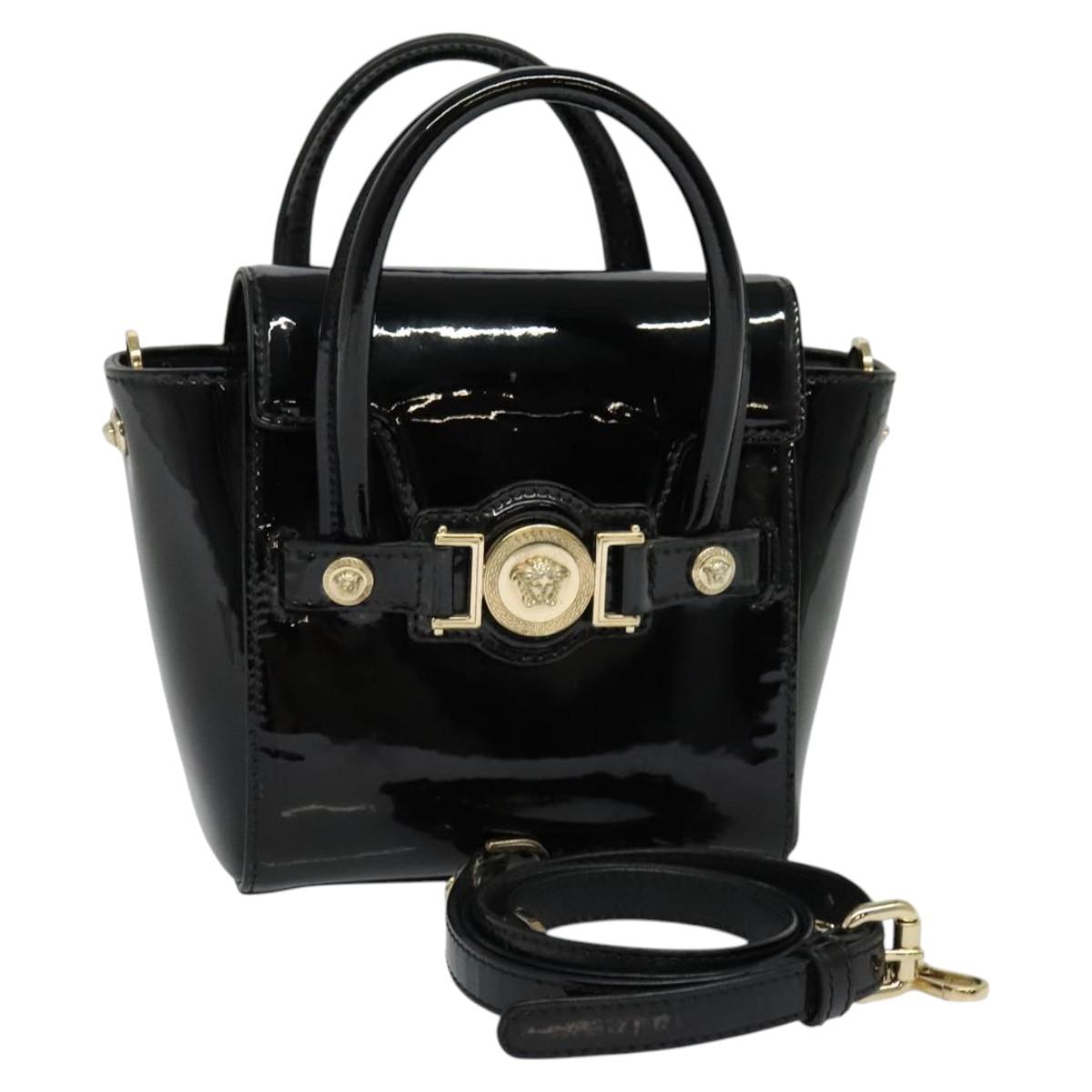 Versace Black Patent Leather Handbag (Pre-Owned)