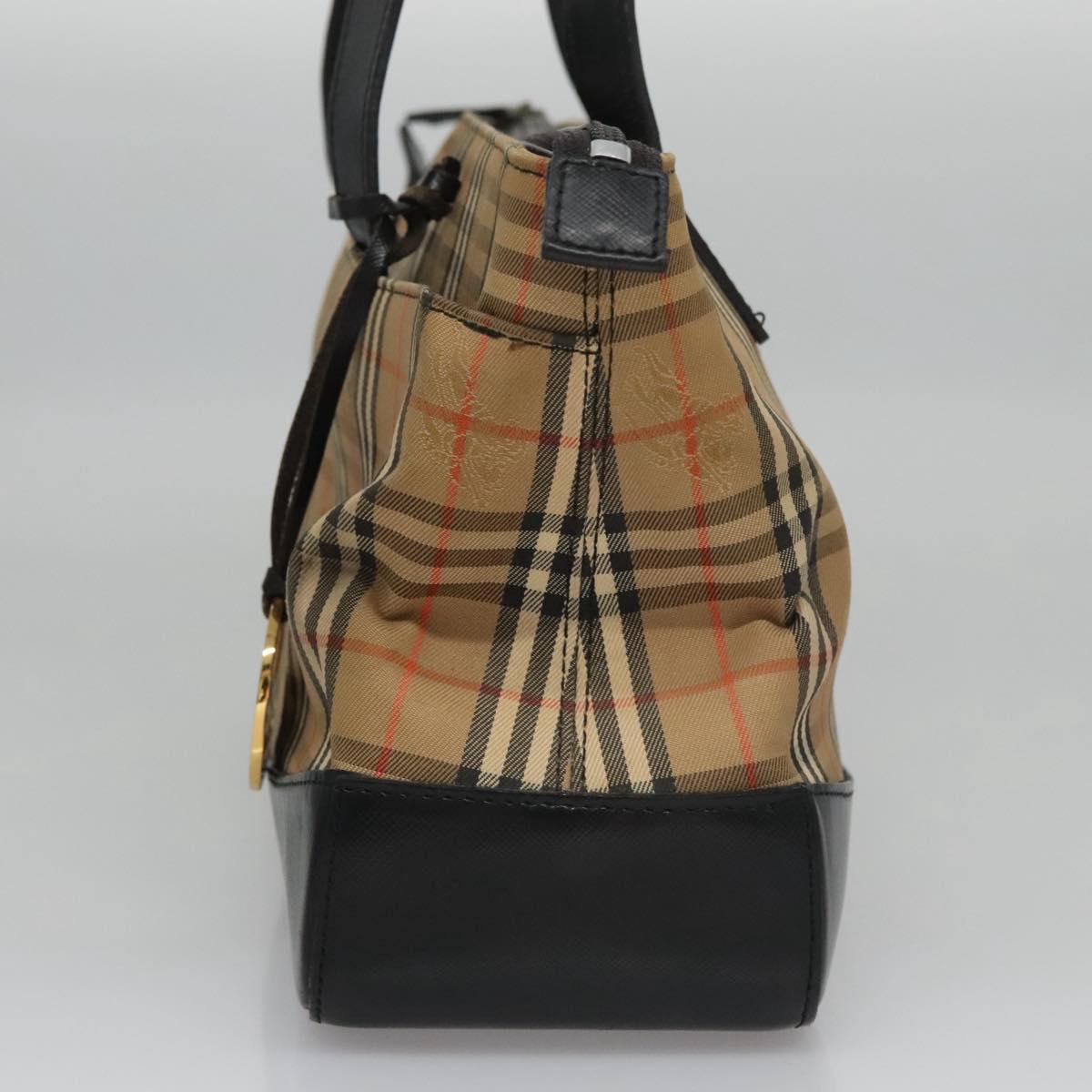 Burberry Nova Check Beige Canvas Handbag (Pre-Owned)