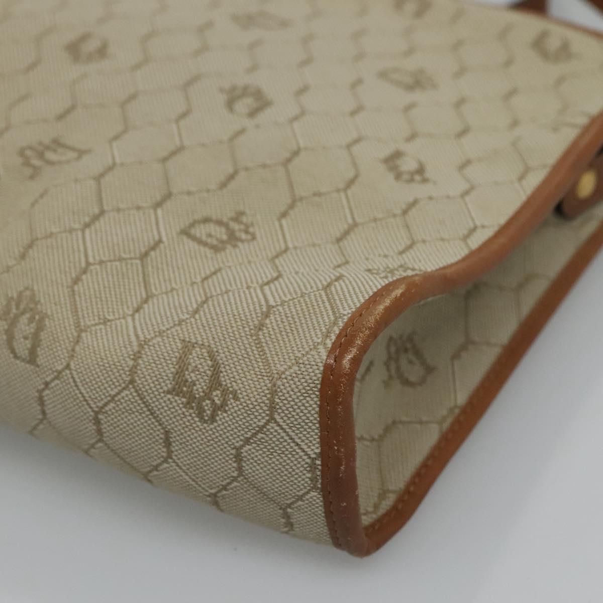 Dior Honeycomb Beige Canvas Shoulder Bag (Pre-Owned)