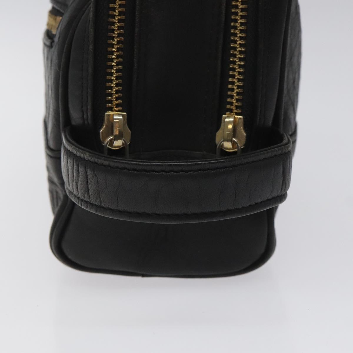 Versace Gianni Black Leather Clutch Bag (Pre-Owned)