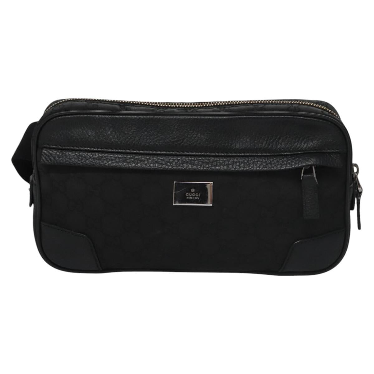 Gucci Gg Canvas Black Canvas Shoulder Bag (Pre-Owned)