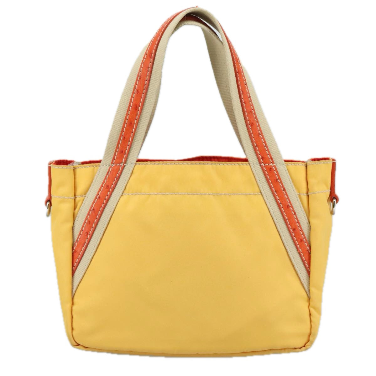 Prada Tessuto Yellow Canvas Handbag (Pre-Owned)