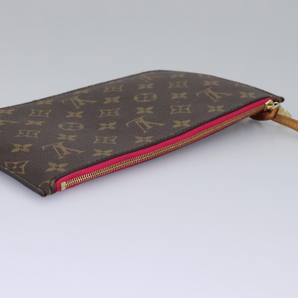 Louis Vuitton Neverfull Pouch Brown Canvas Clutch Bag (Pre-Owned)
