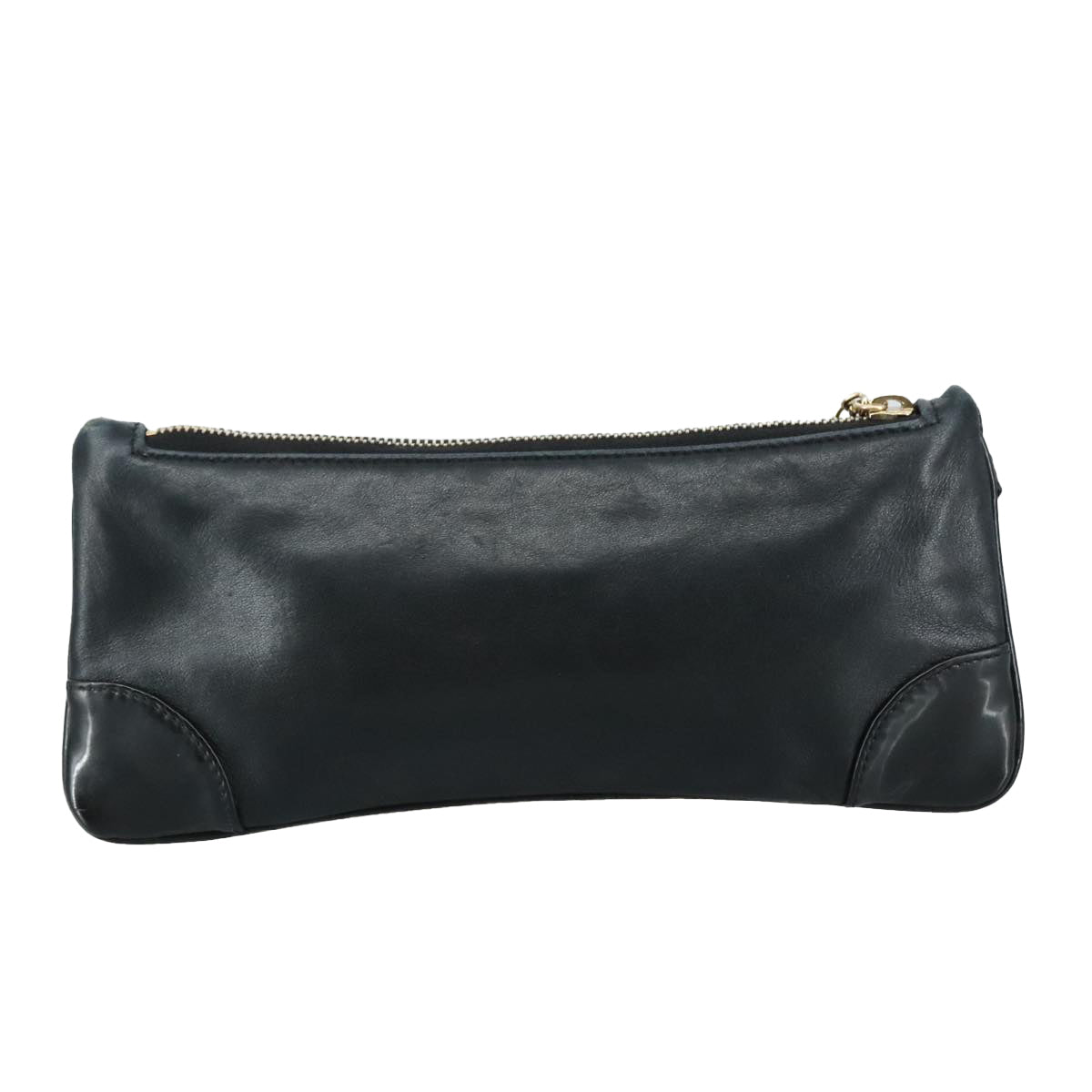 Chanel Camélia Black Leather Clutch Bag (Pre-Owned)
