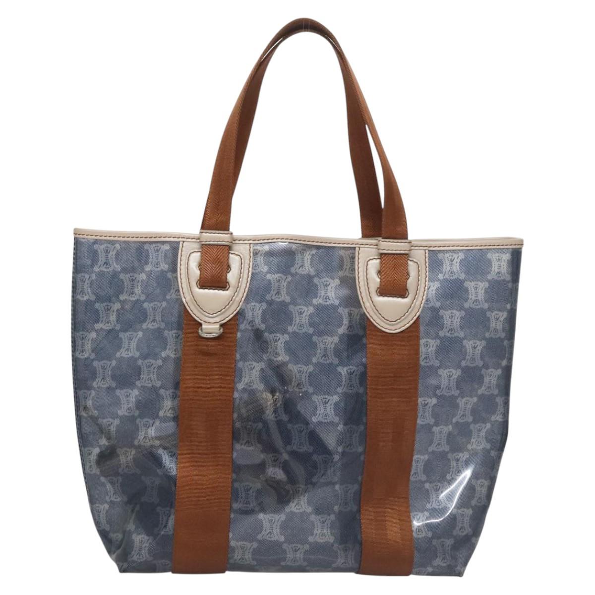 Céline Macadam Blue Canvas Shoulder Bag (Pre-Owned)