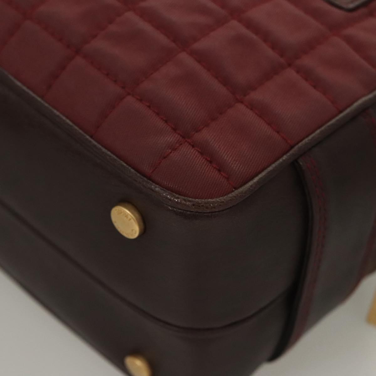 Chanel Chocolate Bar Burgundy Canvas Handbag (Pre-Owned)