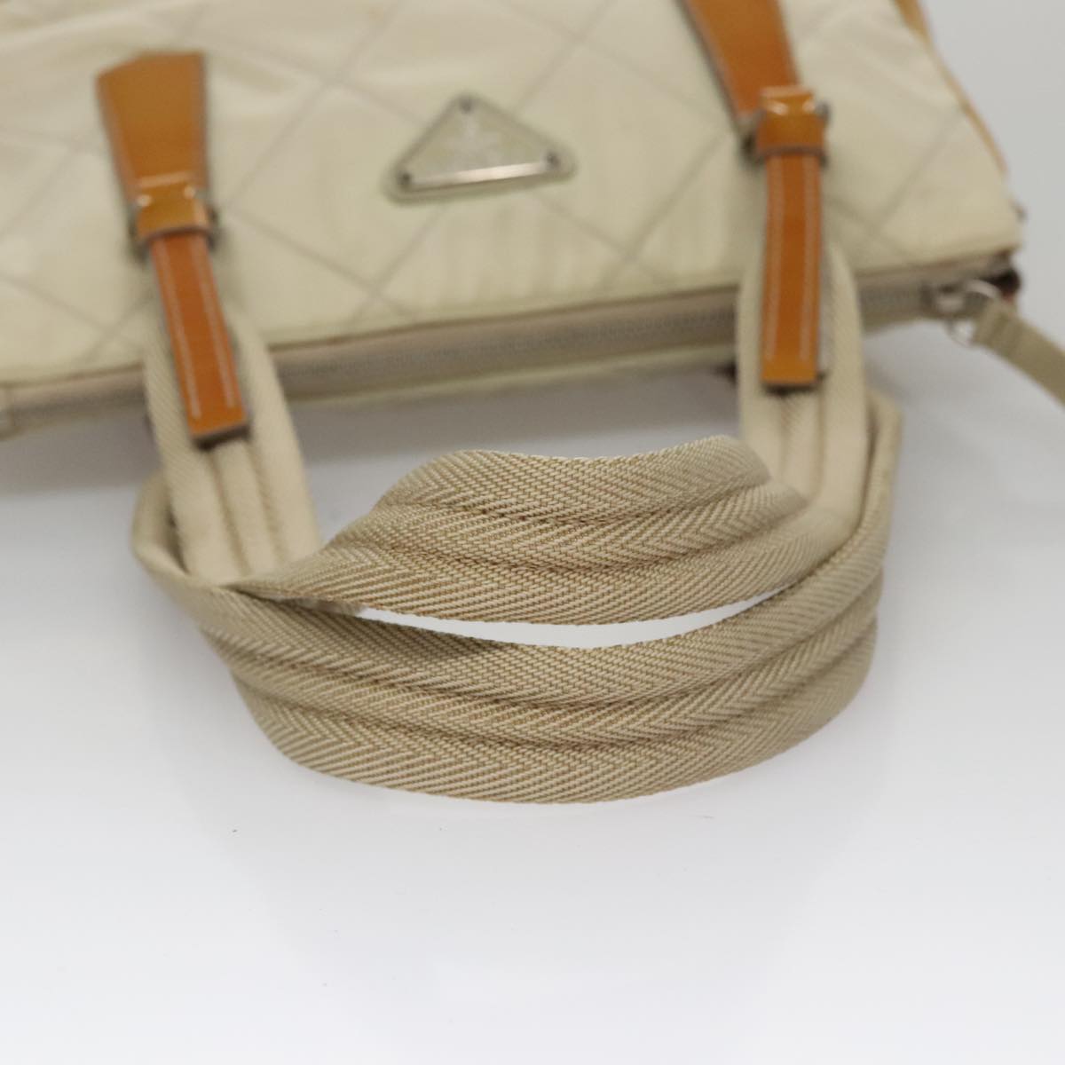 Prada Tessuto Beige Synthetic Shoulder Bag (Pre-Owned)