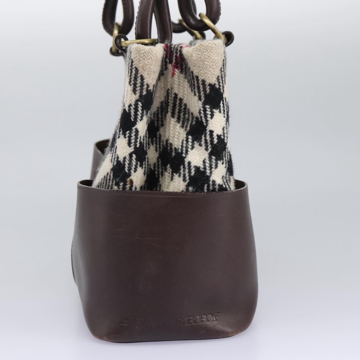 Burberry Nova Check Beige Wool Handbag (Pre-Owned)
