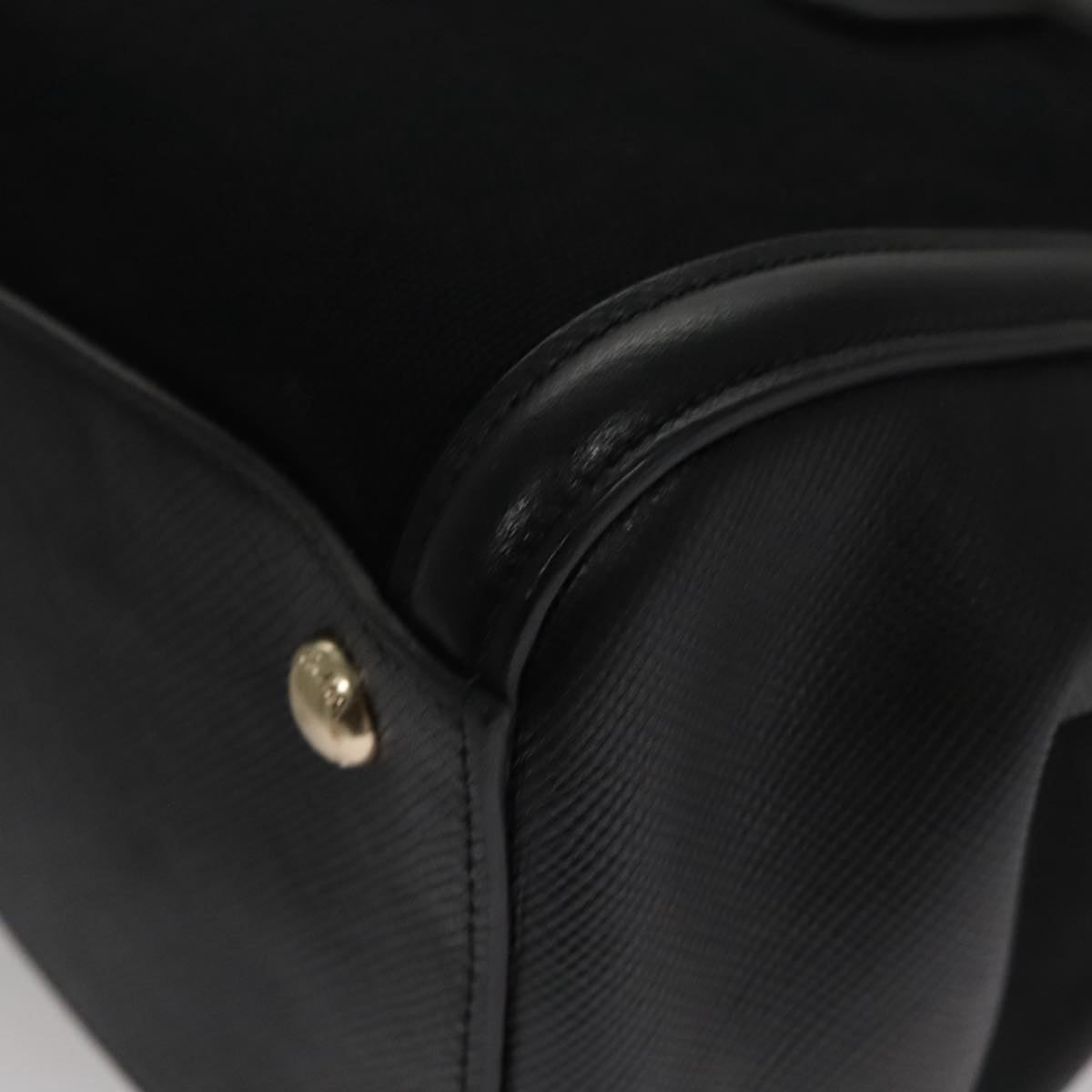 Prada Canapa Black Leather Handbag (Pre-Owned)