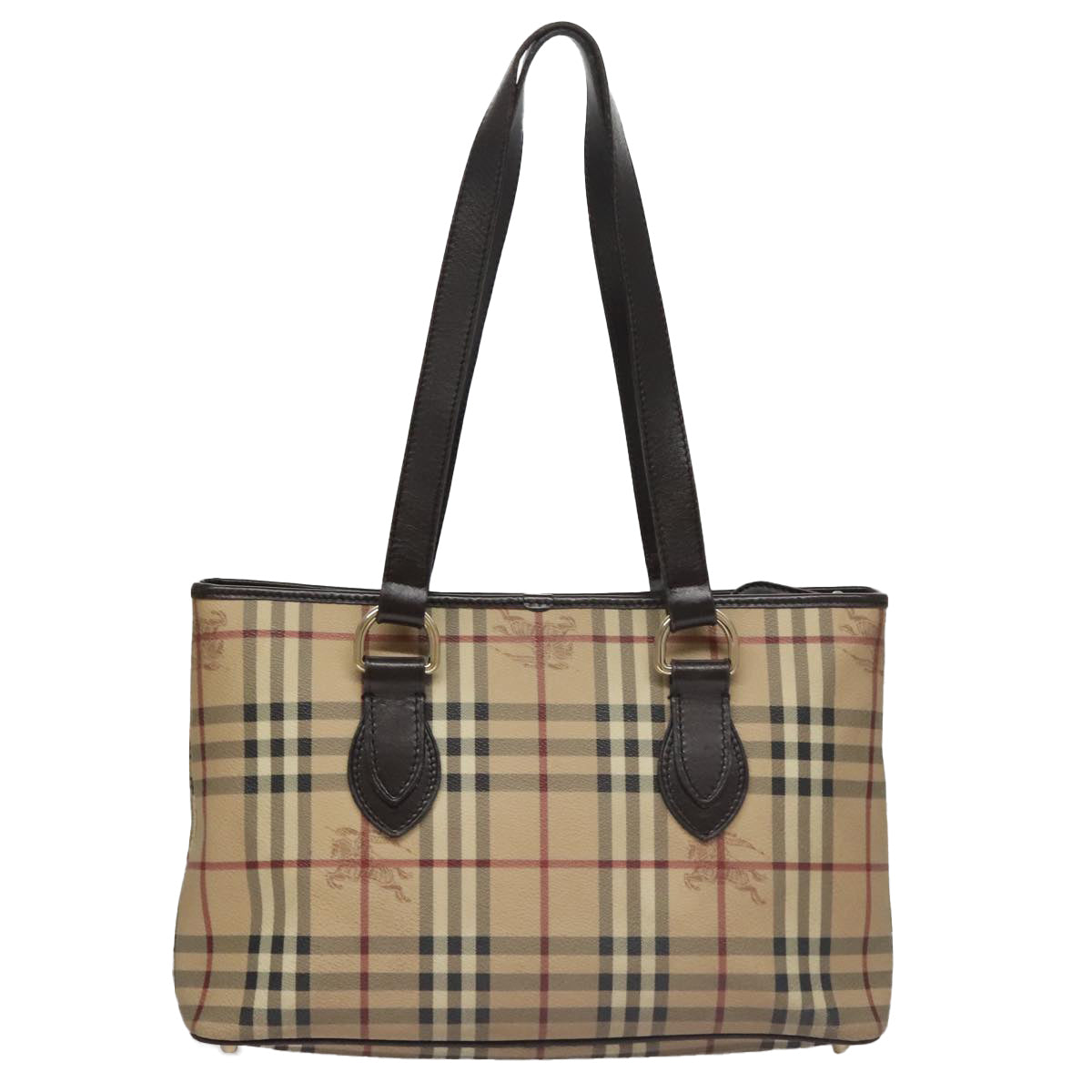 Burberry Nova Check Beige Canvas Tote Bag (Pre-Owned)