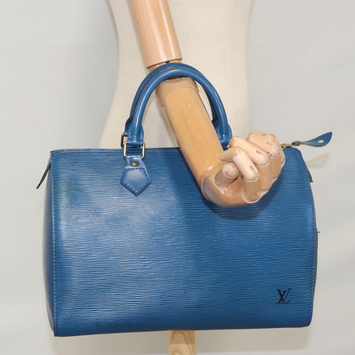 Louis Vuitton Speedy 30 Navy Leather Handbag (Pre-Owned)