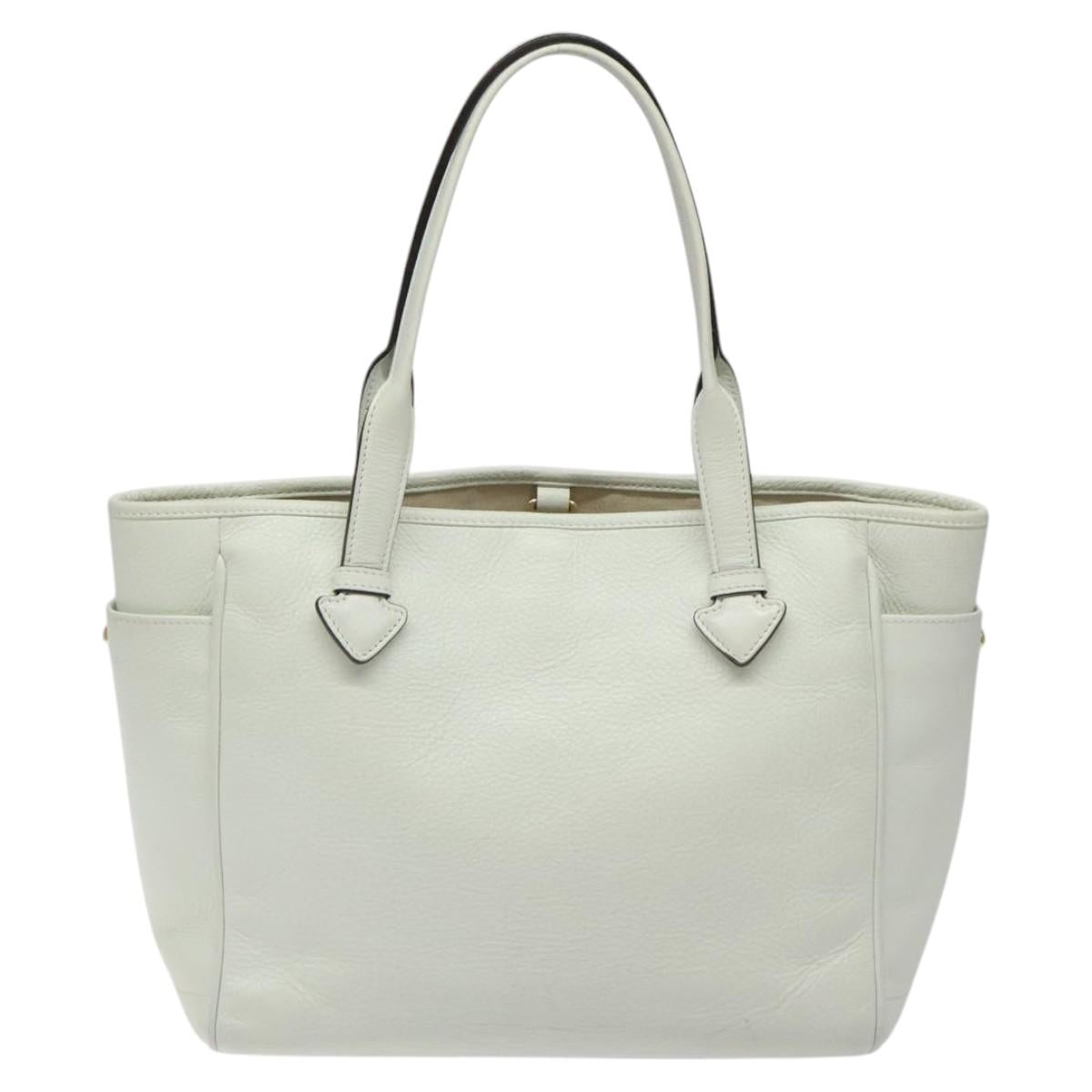 Loewe T Shopper White Leather Tote Bag (Pre-Owned)