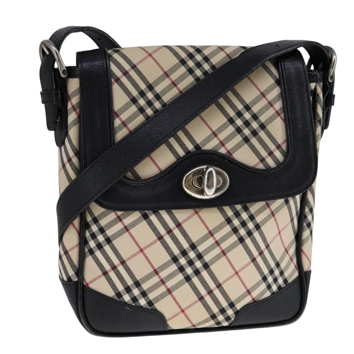 Burberry Nova Check Beige Canvas Shoulder Bag (Pre-Owned)