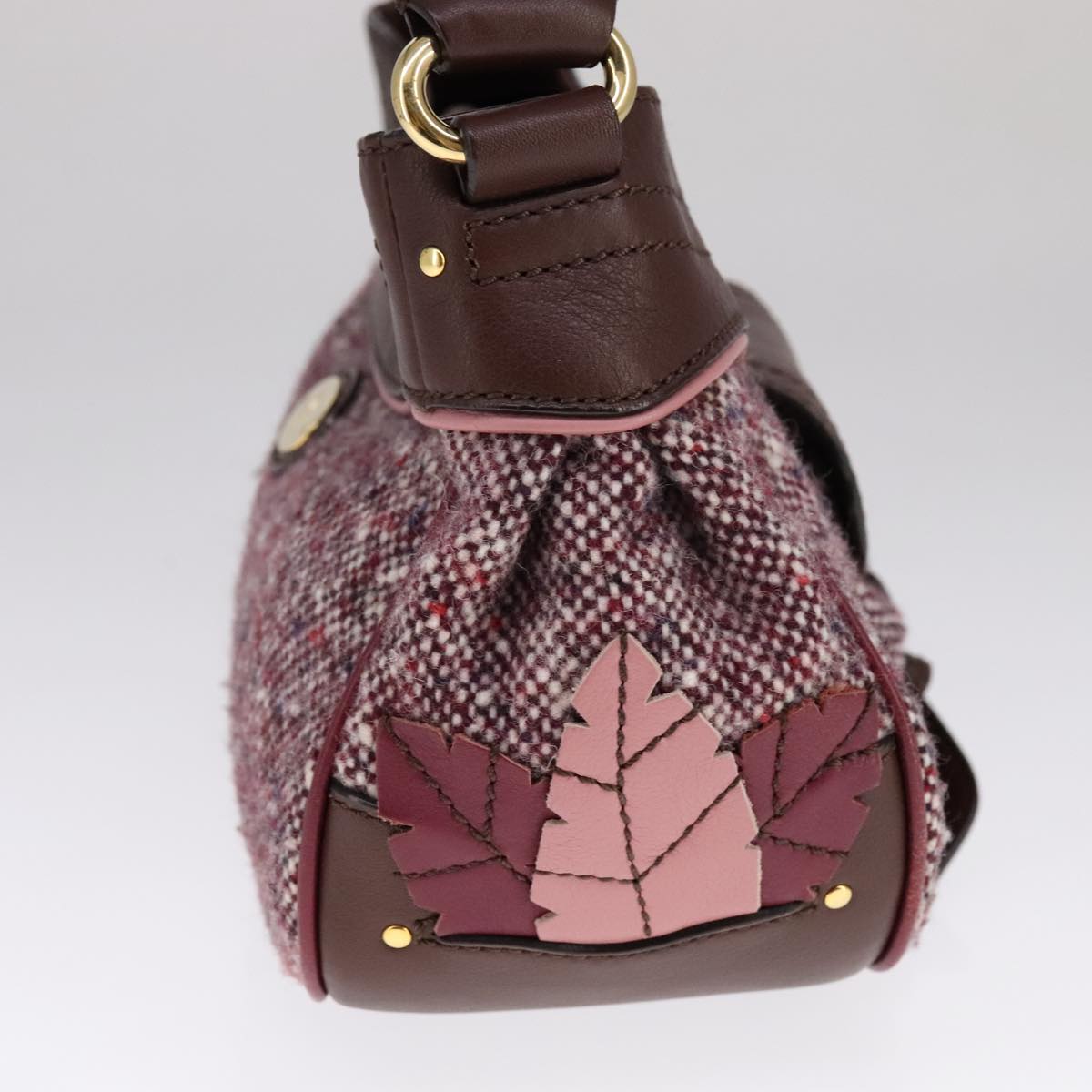 Céline Burgundy Tweed Shoulder Bag (Pre-Owned)