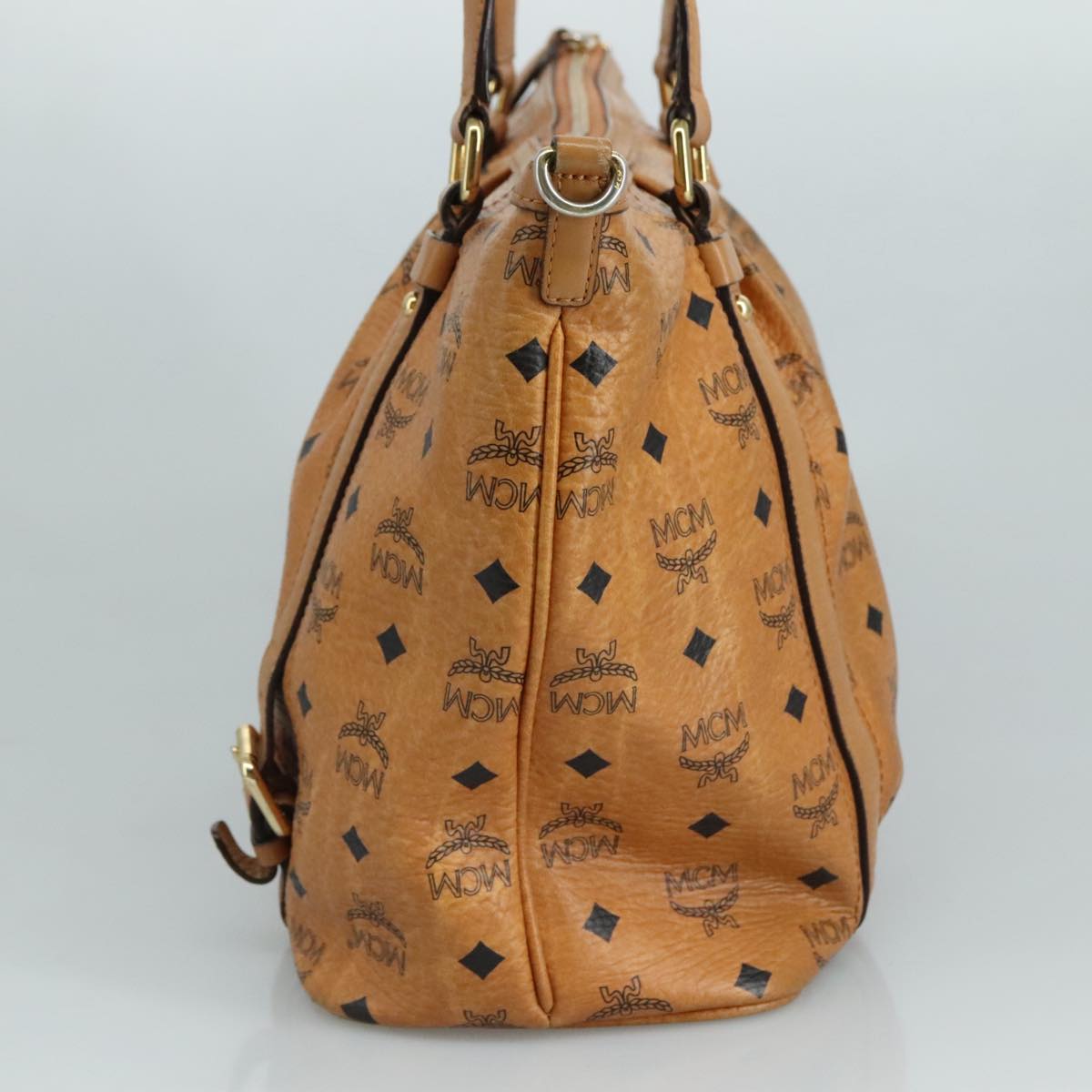 MCM Visetos Brown Canvas Tote Bag (Pre-Owned)