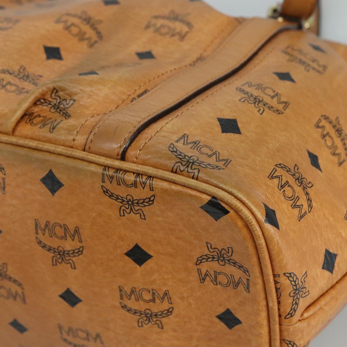 MCM Visetos Brown Canvas Tote Bag (Pre-Owned)