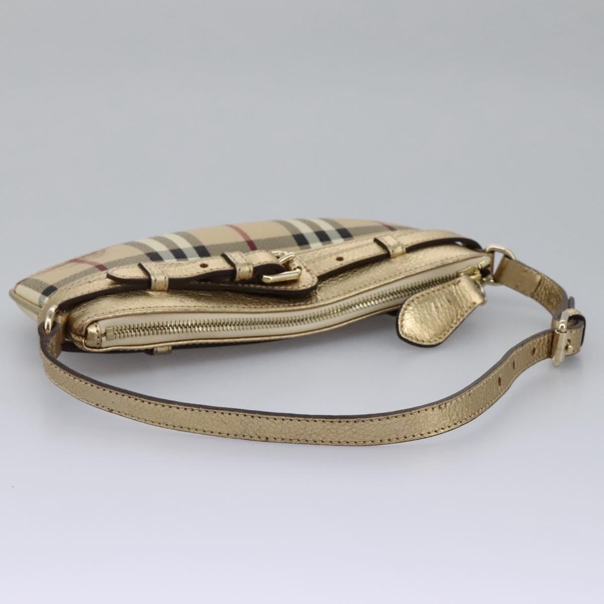 Burberry Haymarket Beige Canvas Shoulder Bag (Pre-Owned)