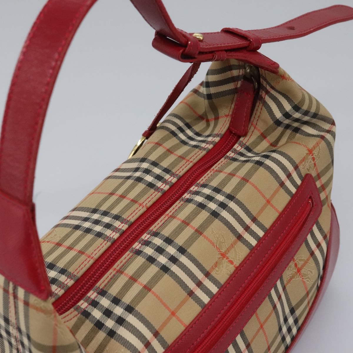 Burberry Nova Check Beige Canvas Shoulder Bag (Pre-Owned)