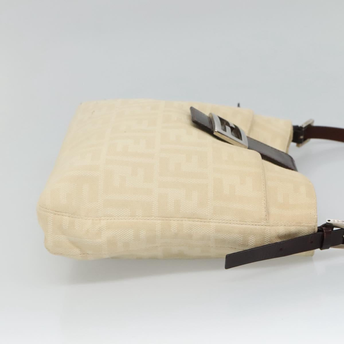 Fendi Zucca Beige Canvas Shoulder Bag (Pre-Owned)