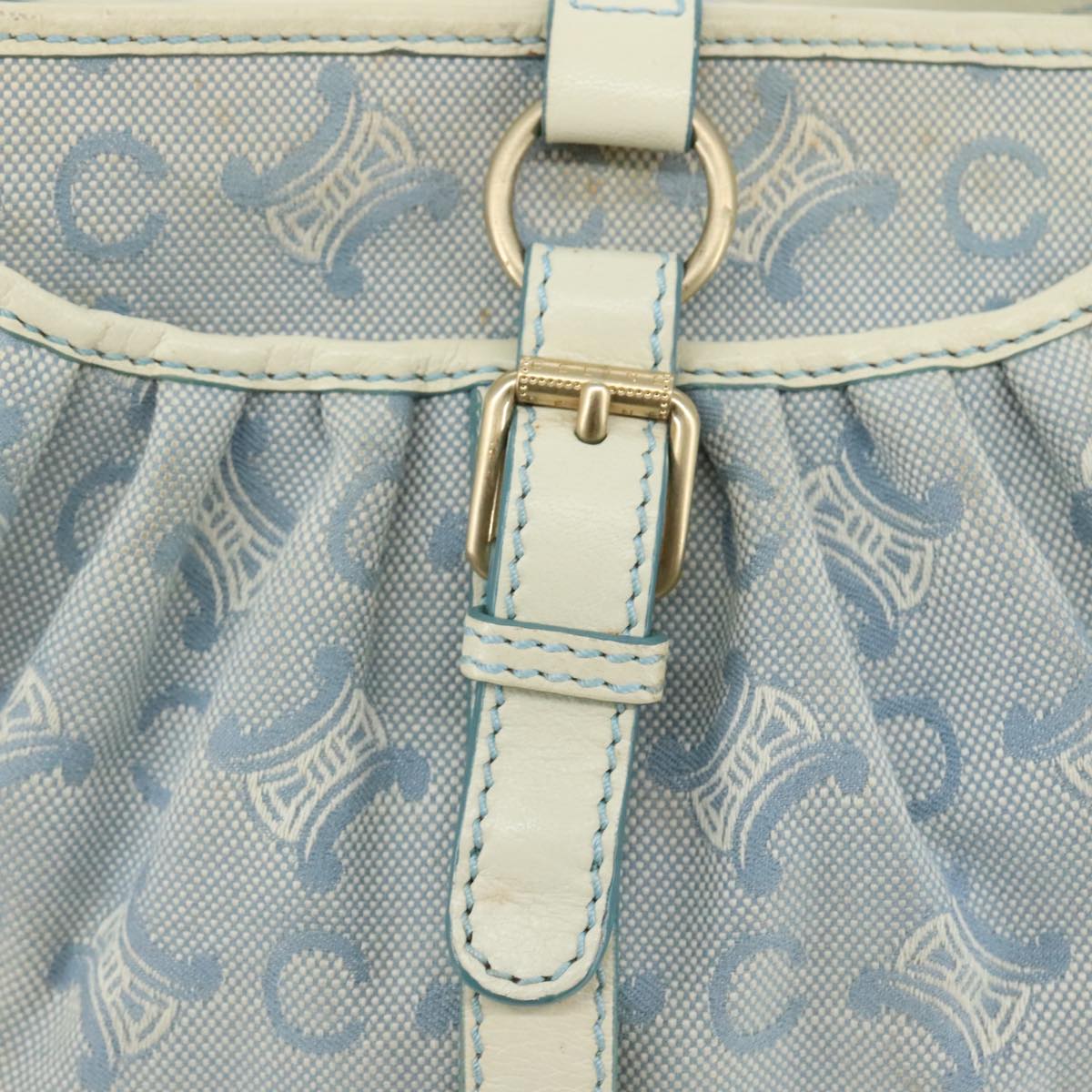 Céline Macadam Blue Canvas Shoulder Bag (Pre-Owned)