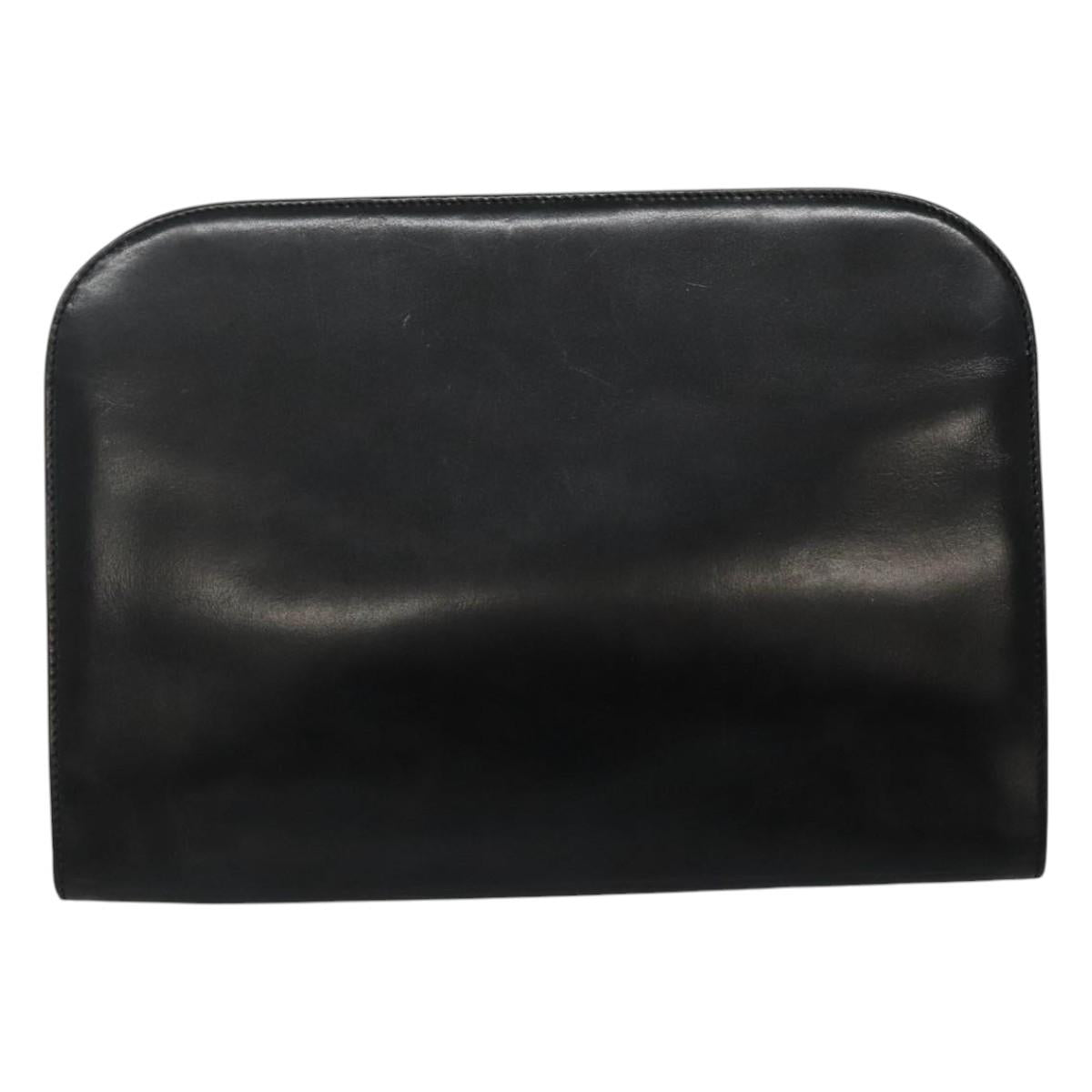 Salvatore Ferragamo Gancini Black Leather Shoulder Bag (Pre-Owned)