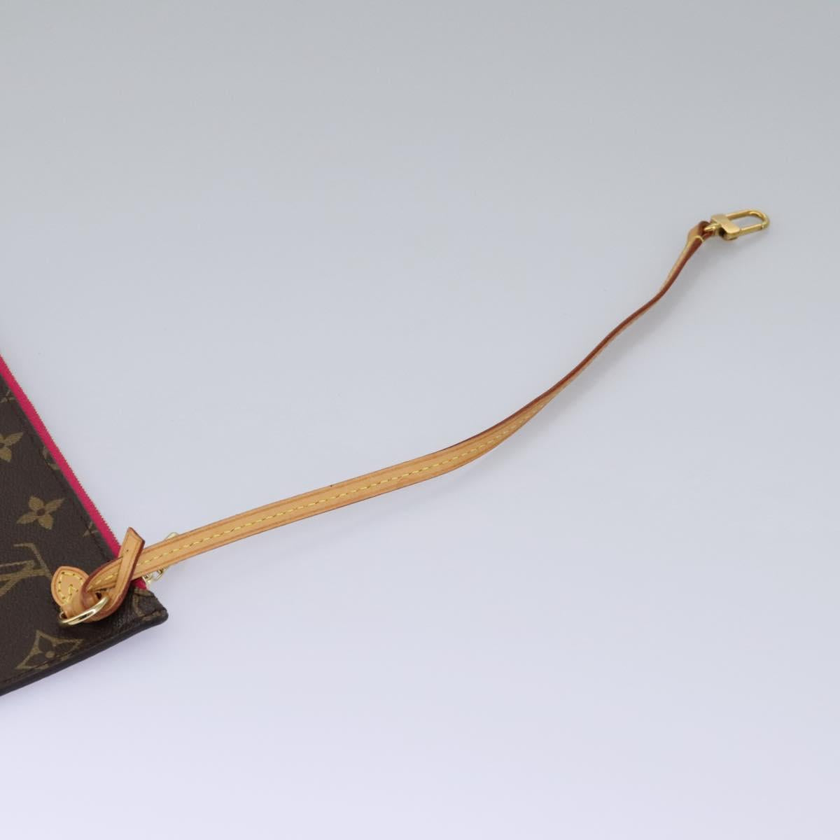 Louis Vuitton Neverfull Pouch Brown Canvas Clutch Bag (Pre-Owned)