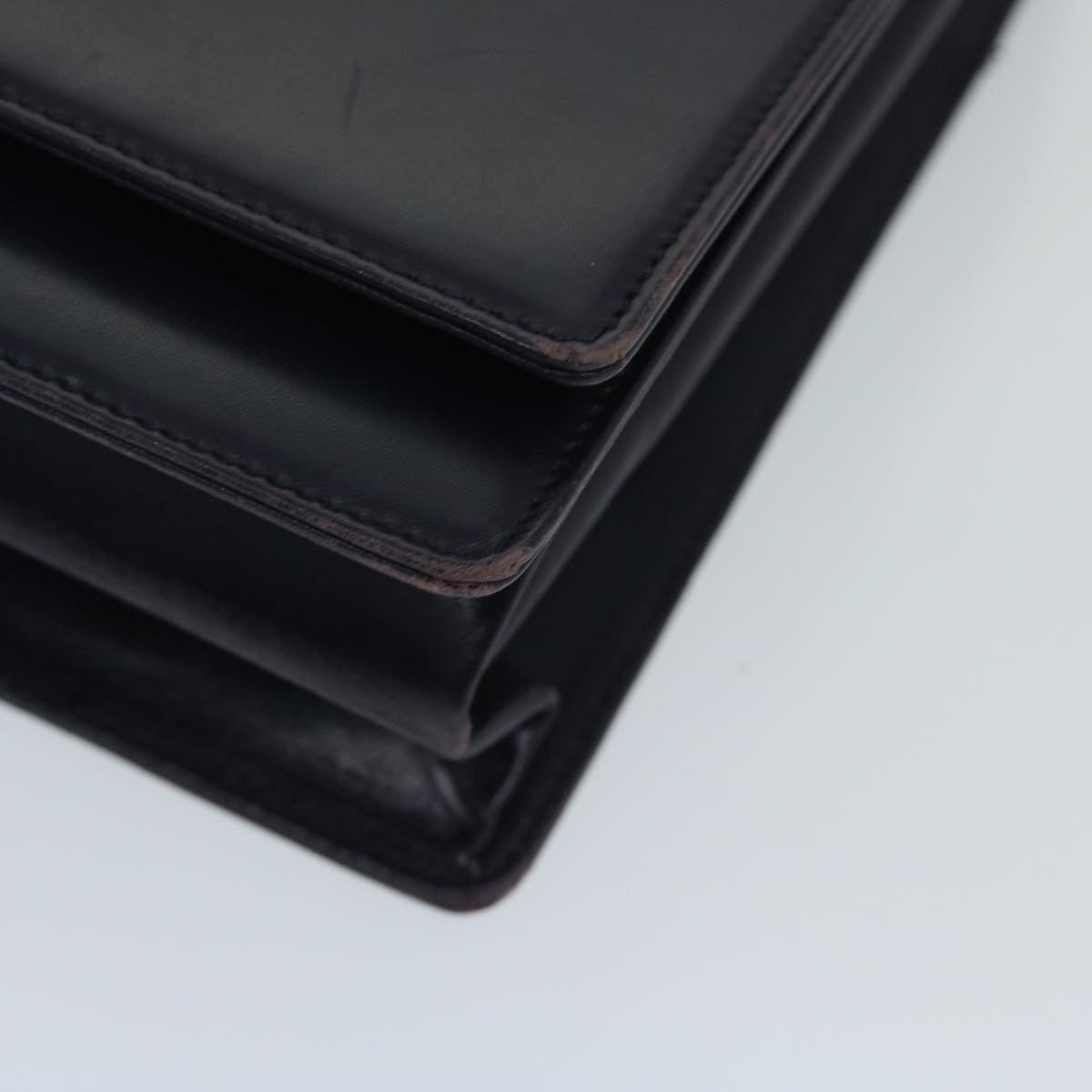 Prada Diagramme Black Leather Shoulder Bag (Pre-Owned)