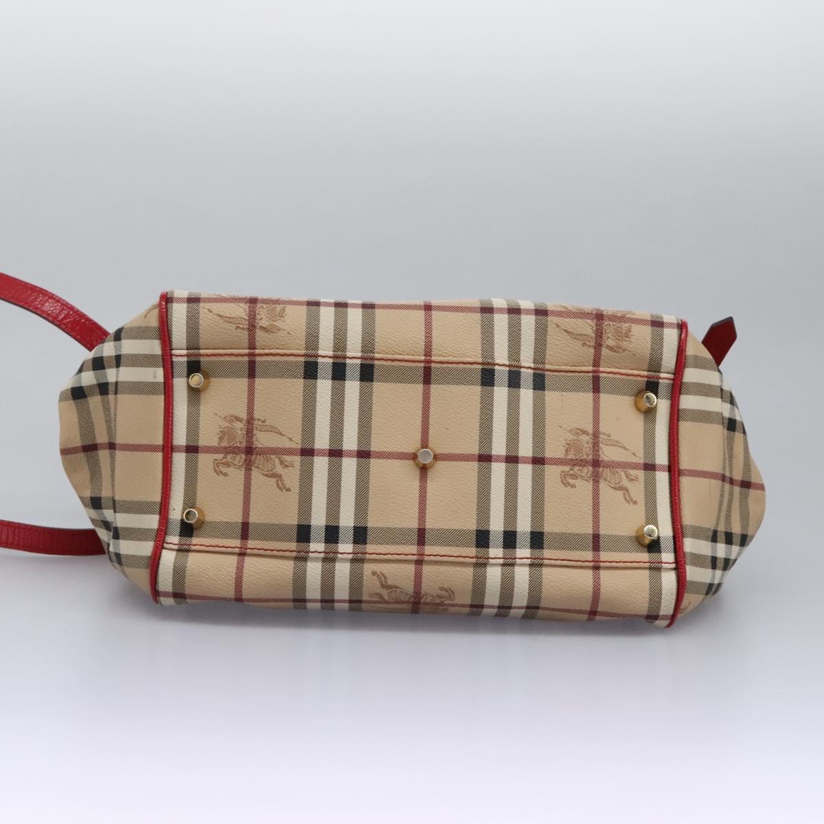 Burberry Nova Check Beige Canvas Shoulder Bag (Pre-Owned)