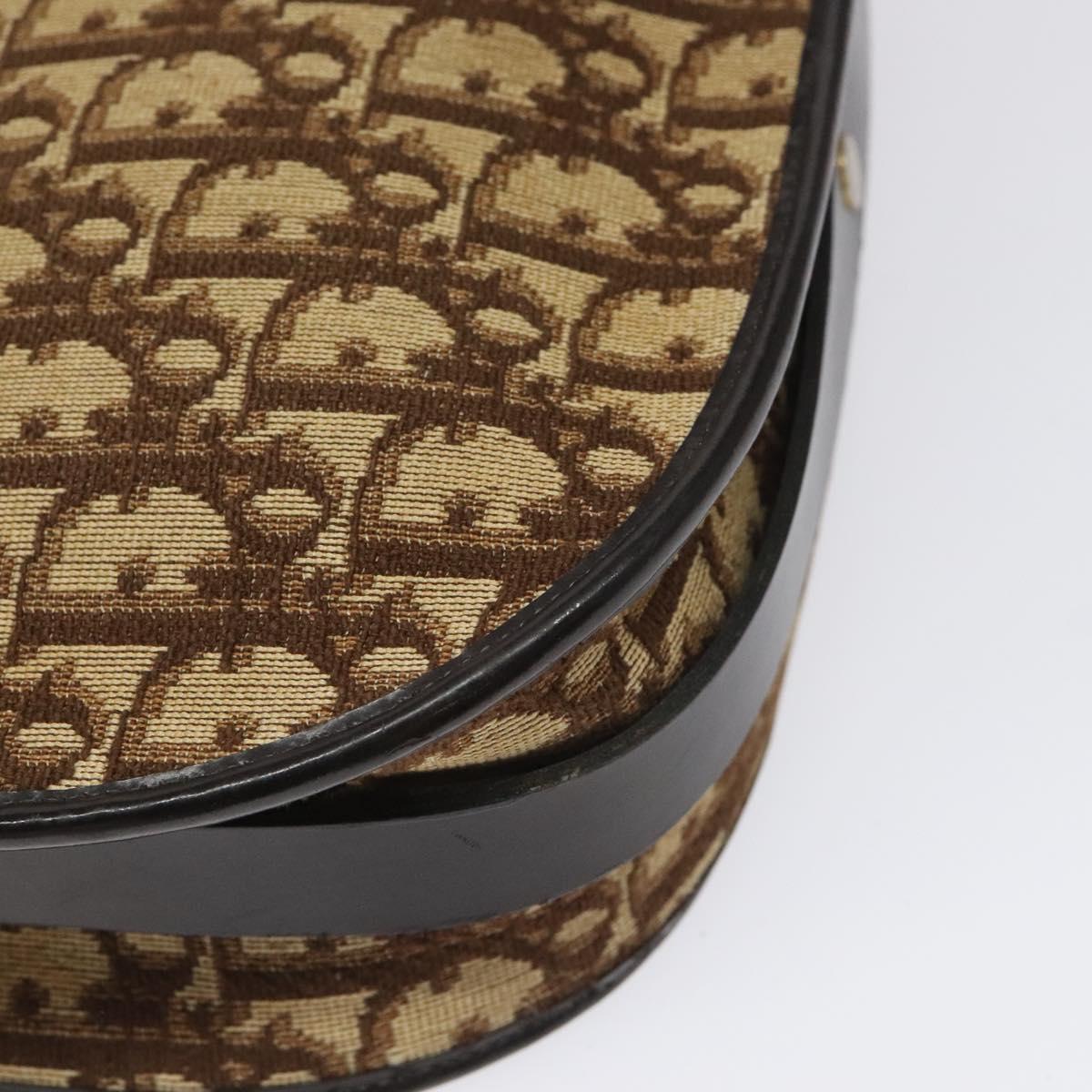 Dior Trotter Brown Canvas Shoulder Bag (Pre-Owned)