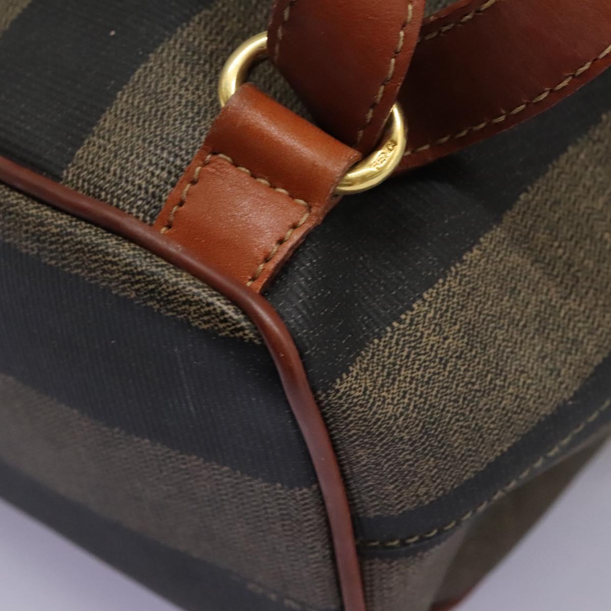 Fendi Pequin Brown Canvas Backpack Bag (Pre-Owned)