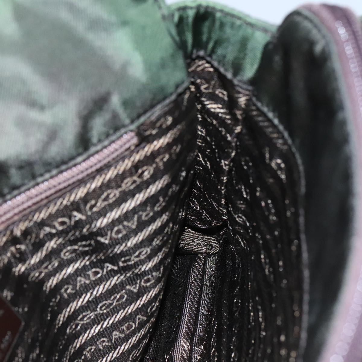 Prada Tessuto Khaki Synthetic Shoulder Bag (Pre-Owned)
