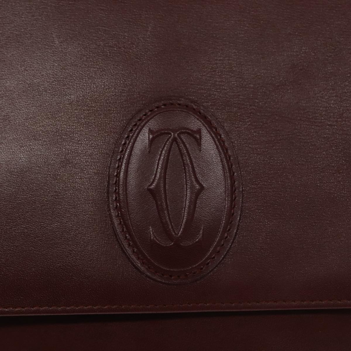 Cartier Must De Cartier Burgundy Leather Shoulder Bag (Pre-Owned)