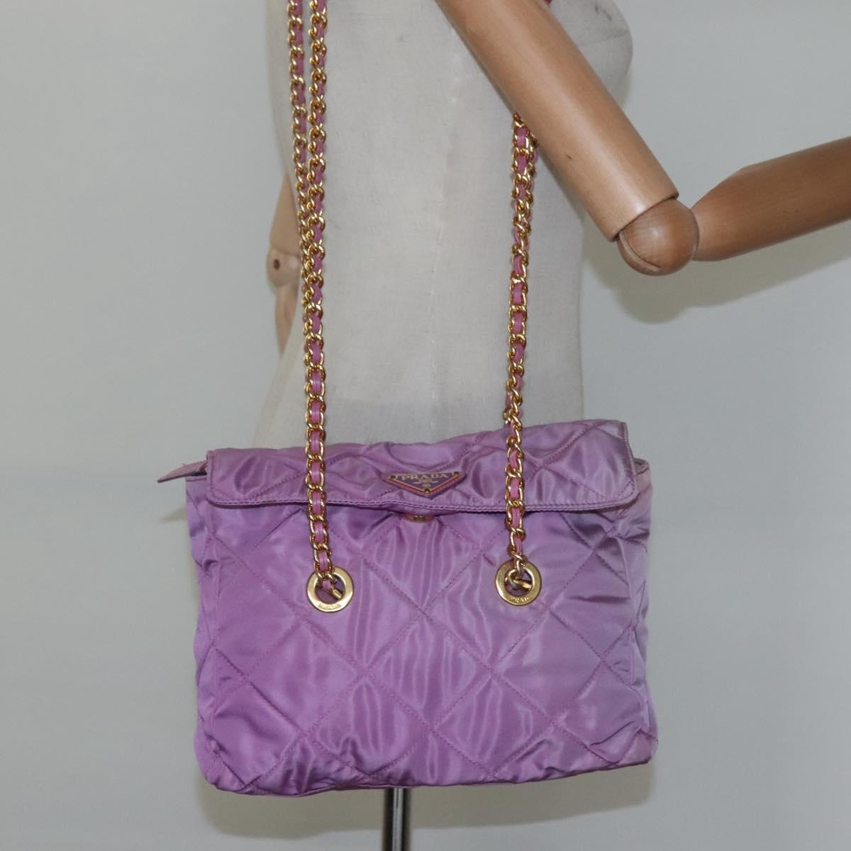 Prada Tessuto Purple Synthetic Shoulder Bag (Pre-Owned)