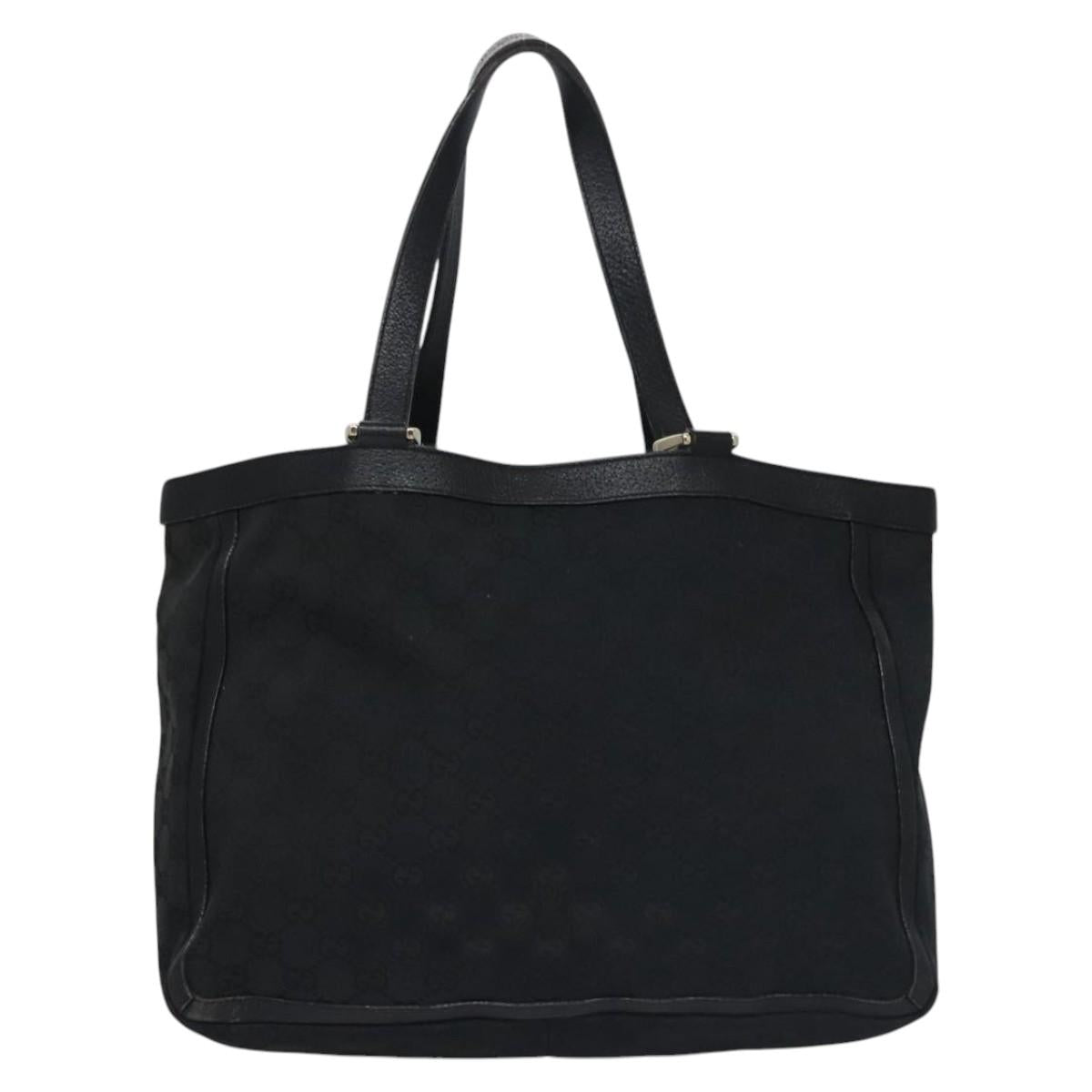 Gucci Abbey Black Canvas Tote Bag (Pre-Owned)