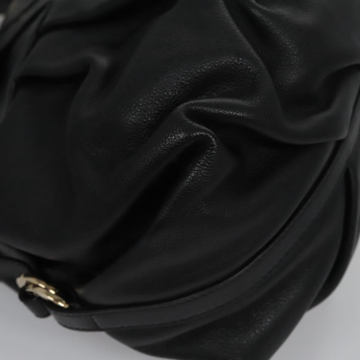 Bulgari Chandra Black Leather Handbag (Pre-Owned)