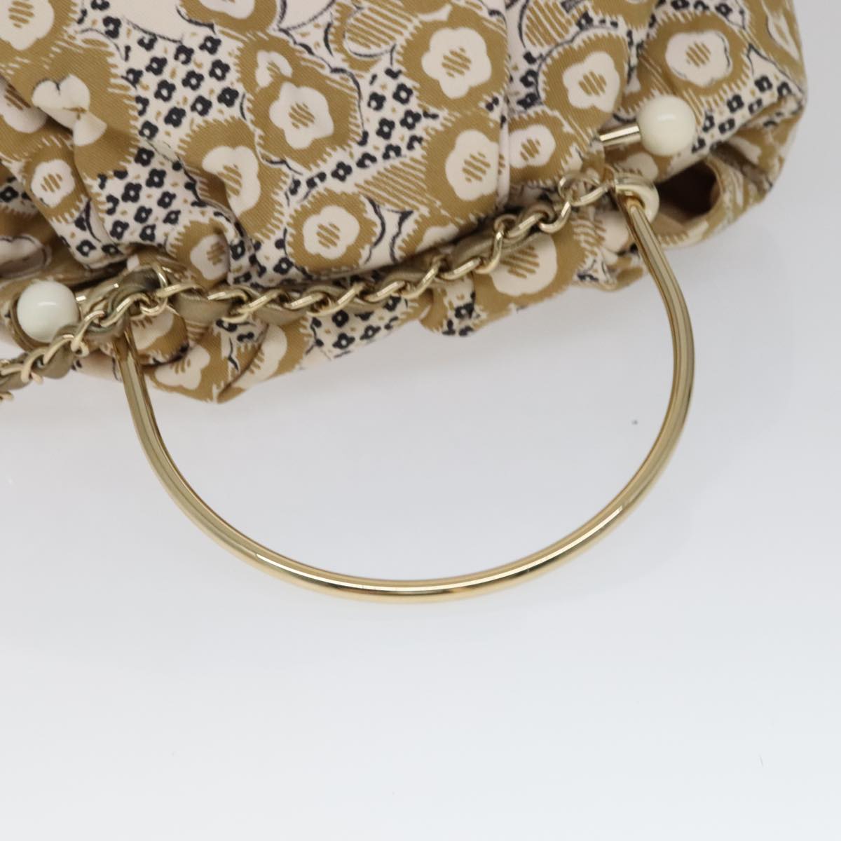 Chanel Camélia Beige Canvas Handbag (Pre-Owned)