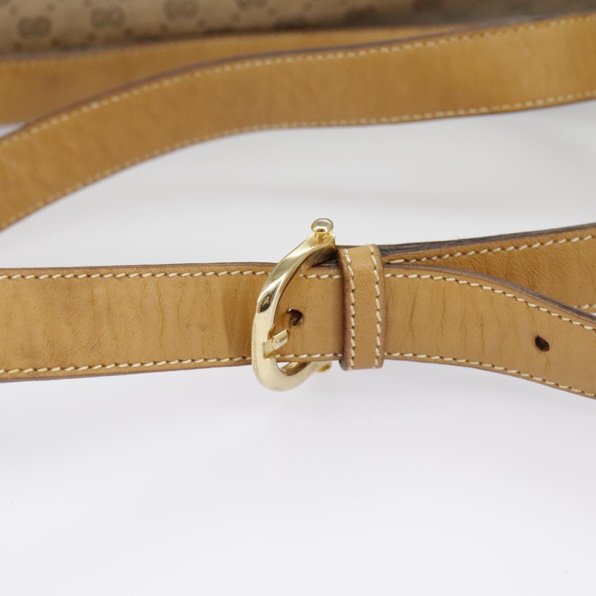 Gucci Micro Small Gg Canvas Beige Canvas Shoulder Bag (Pre-Owned)