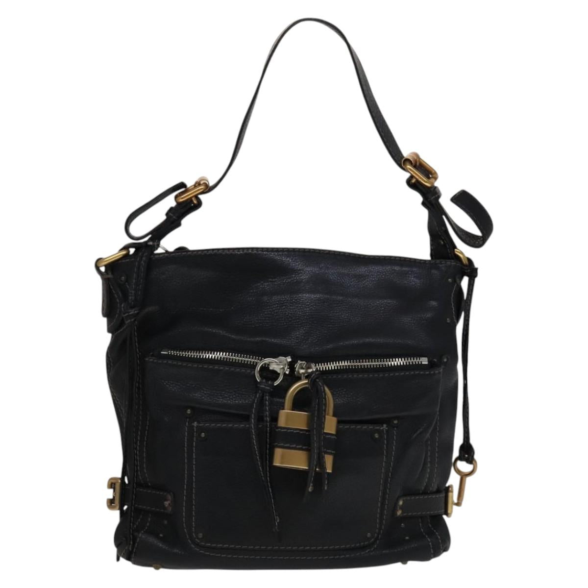 Chloé Paddington Black Leather Shoulder Bag (Pre-Owned)