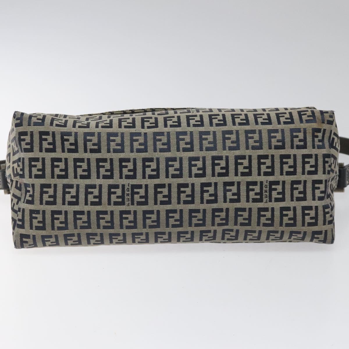 Fendi Zucchino Navy Canvas Shoulder Bag (Pre-Owned)