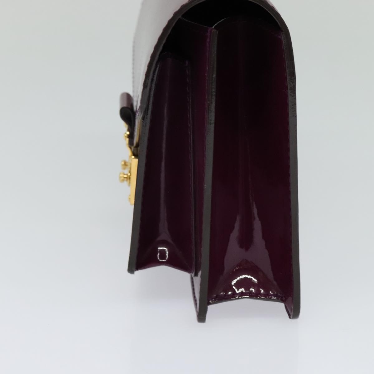 Louis Vuitton Monceau Burgundy Patent Leather Handbag (Pre-Owned)