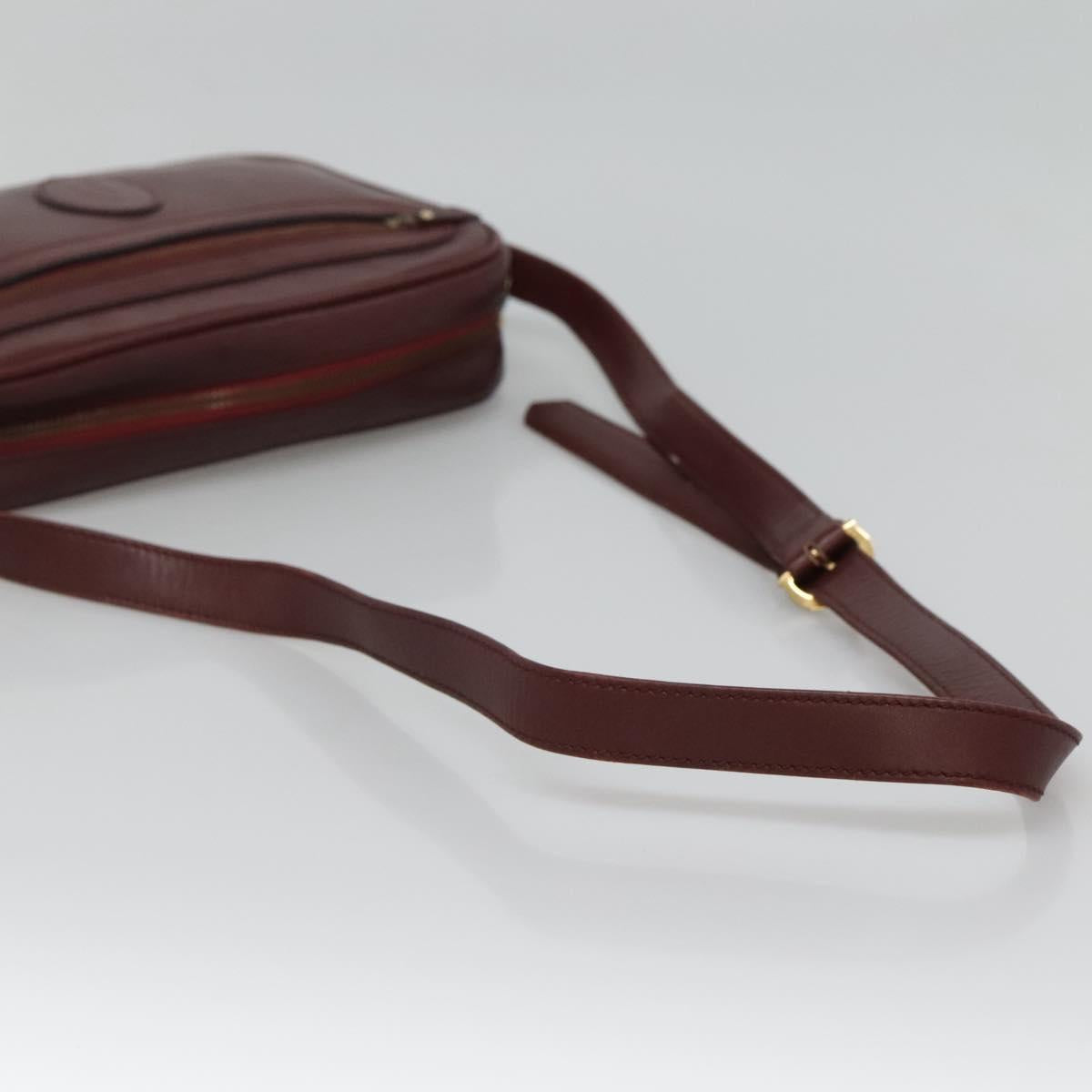 Cartier Must Line Burgundy Leather Shoulder Bag (Pre-Owned)