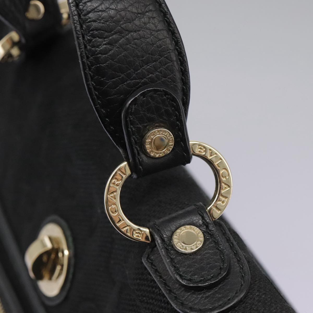 Bulgari Black Canvas Handbag (Pre-Owned)